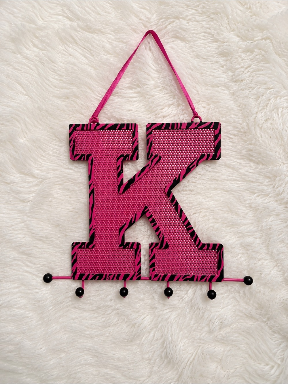 Pink Letter K Wall Hook for Kids